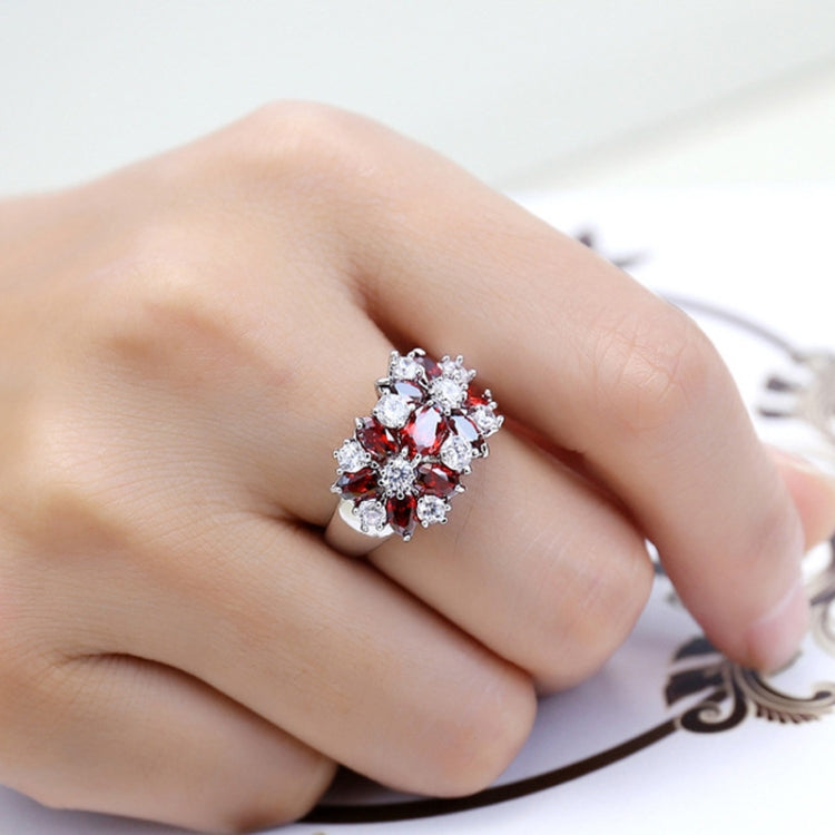 925 Sterling Silver Sparkling Rings Girls Crystal Engagement Jewelry
