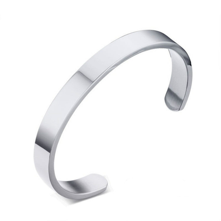 8mm Width Women Men Stainless Steel Surface Bracelet Bangle