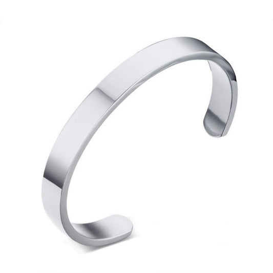 8mm Width Women Men Stainless Steel Surface Bracelet Bangle