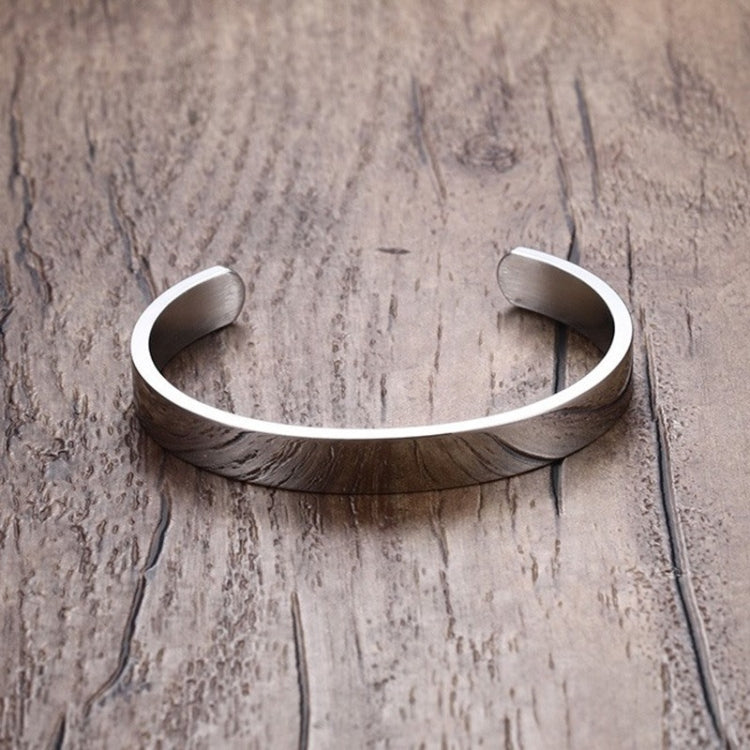 8mm Width Women Men Stainless Steel Surface Bracelet Bangle