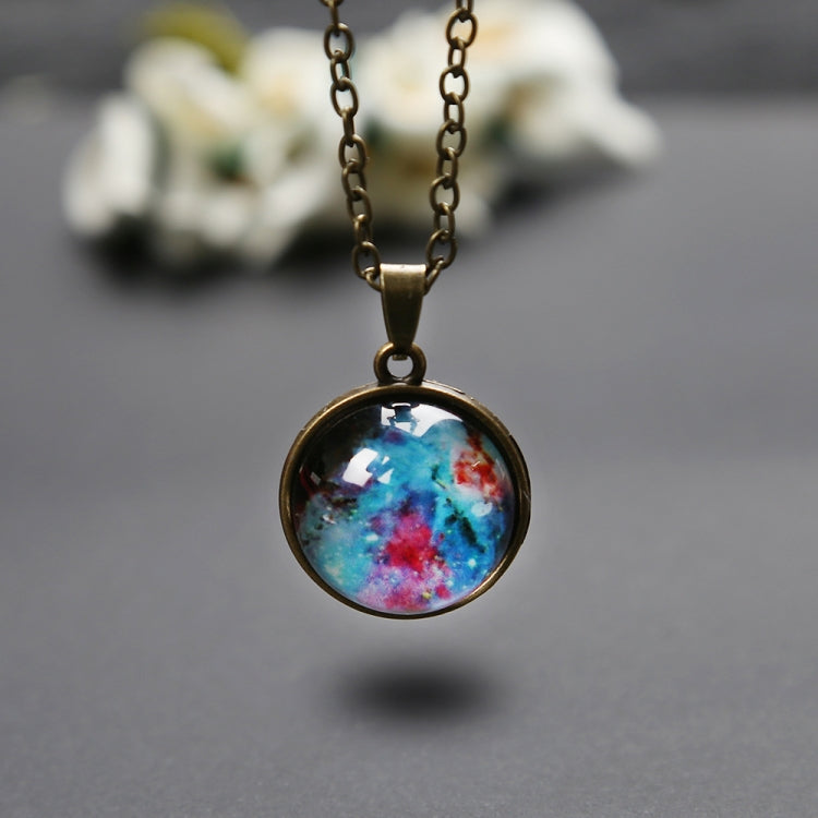 Double-sided Glass Globe Solar Cosmic Starry Necklace Galaxy Pendant