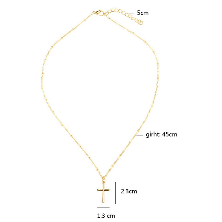 Women Fashion Bright Electroplating Cross Jewelry Necklace