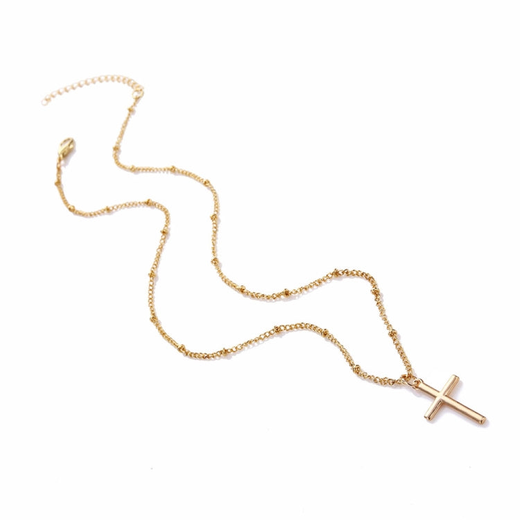 Women Fashion Bright Electroplating Cross Jewelry Necklace