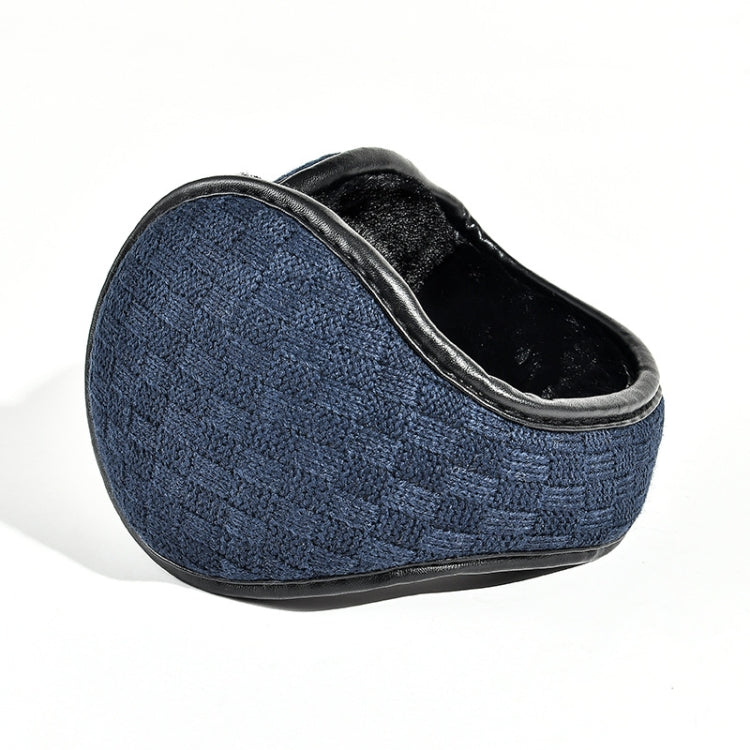 DEZ01 Winter Men Checkered Pattern Plush Foldable Warm Earmuffs Ear Bag