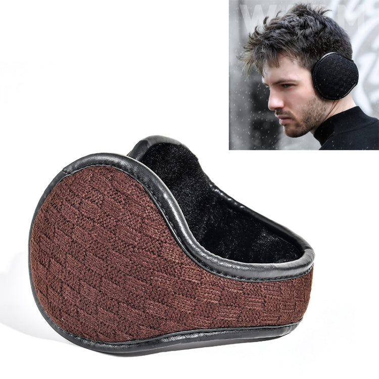 DEZ01 Winter Men Checkered Pattern Plush Foldable Warm Earmuffs Ear Bag