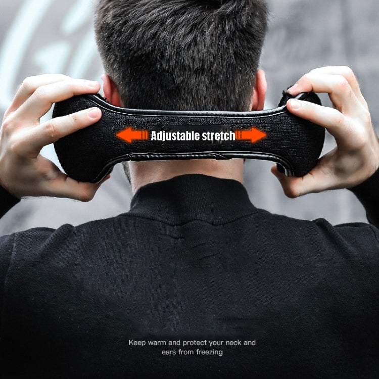 DEZ01 Winter Men Checkered Pattern Plush Foldable Warm Earmuffs Ear Bag