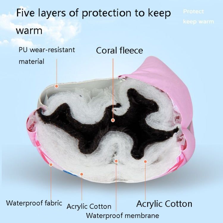 Cartoon Cat Pattern Girls Cute Cotton Gloves Children Ski Windproof and Warm Gloves Non-Slip and Waterproof Riding Gloves