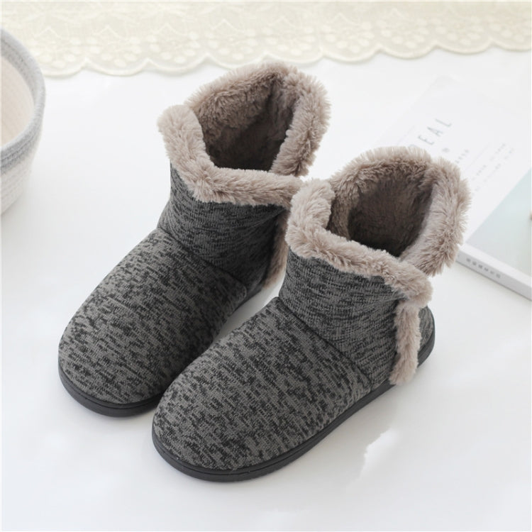 Fall And Winter High-Top Men Cotton Slippers And Velvet Platform Indoor Warm Shoes