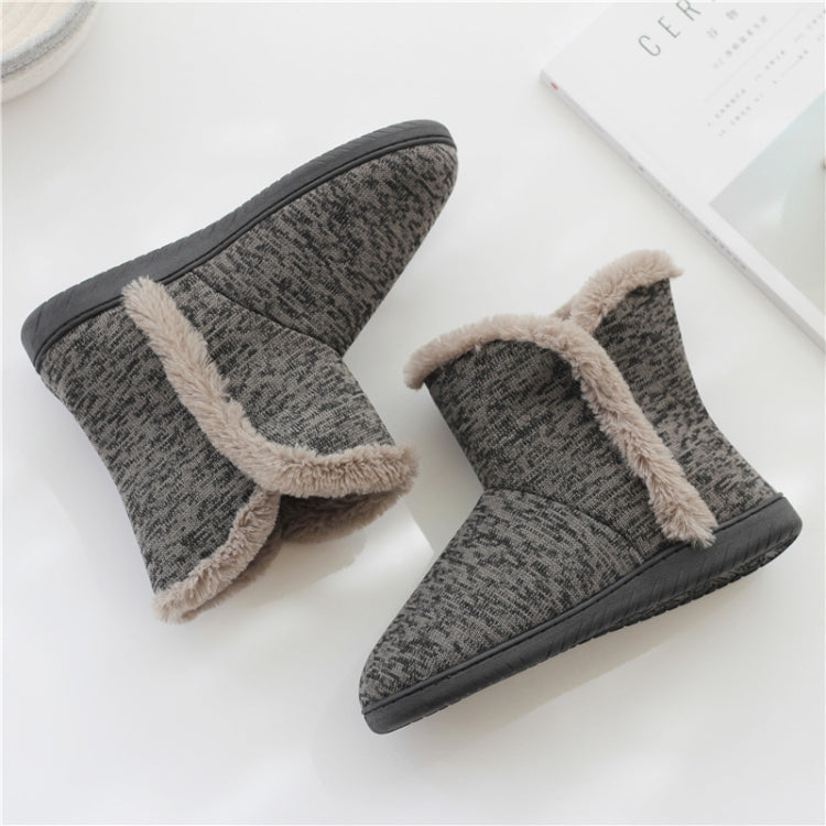 Fall And Winter High-Top Men Cotton Slippers And Velvet Platform Indoor Warm Shoes