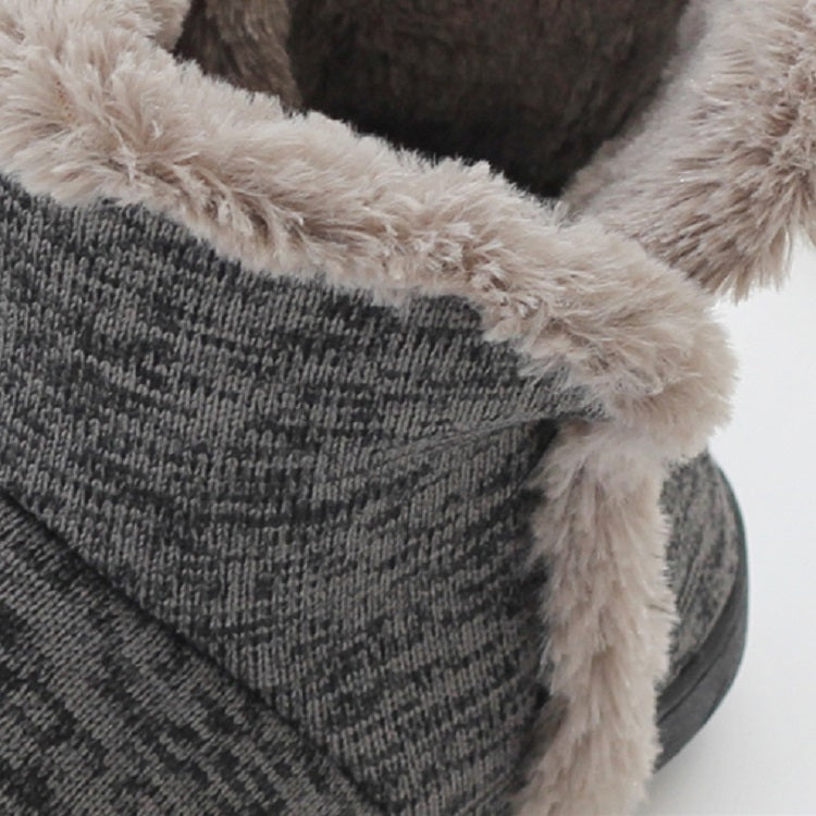 Fall And Winter High-Top Men Cotton Slippers And Velvet Platform Indoor Warm Shoes