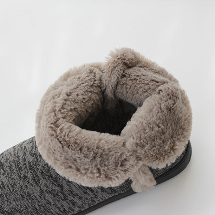 Fall And Winter High-Top Men Cotton Slippers And Velvet Platform Indoor Warm Shoes