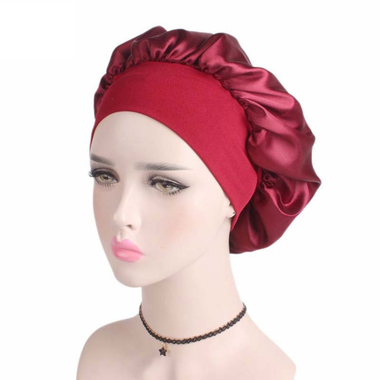2 PCS TJM-301 Night Cap With Wide Brim And Elasticity Headband Ladies Chemotherapy Cap Hair Care Hat