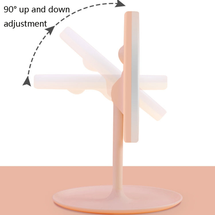 Make-Up Mirror With LED Light Fill Light Dormitory Desktop Dressing Small Mirror Girl Folding And Portable Mirror, Pink Rechargeable Single Light, White rechargeable Single Light, Pink Rechargeable Three-color Light, White Rechargeable Three-color Light