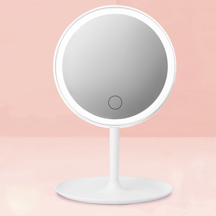Make-Up Mirror With LED Light Fill Light Dormitory Desktop Dressing Small Mirror Girl Folding And Portable Mirror, Pink Rechargeable Single Light, White rechargeable Single Light, Pink Rechargeable Three-color Light, White Rechargeable Three-color Light