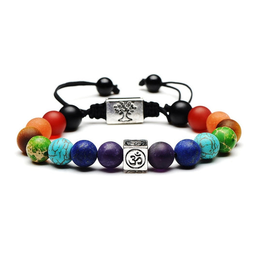 Tree of Life Multicolor Beads Stones Weave Yoga Rope Bracelets