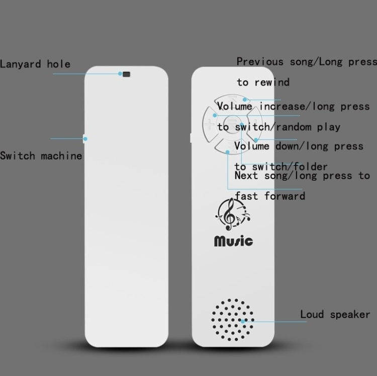 5 PCS ZH-649 Sports Running Music MP3 Player, Support TF Card