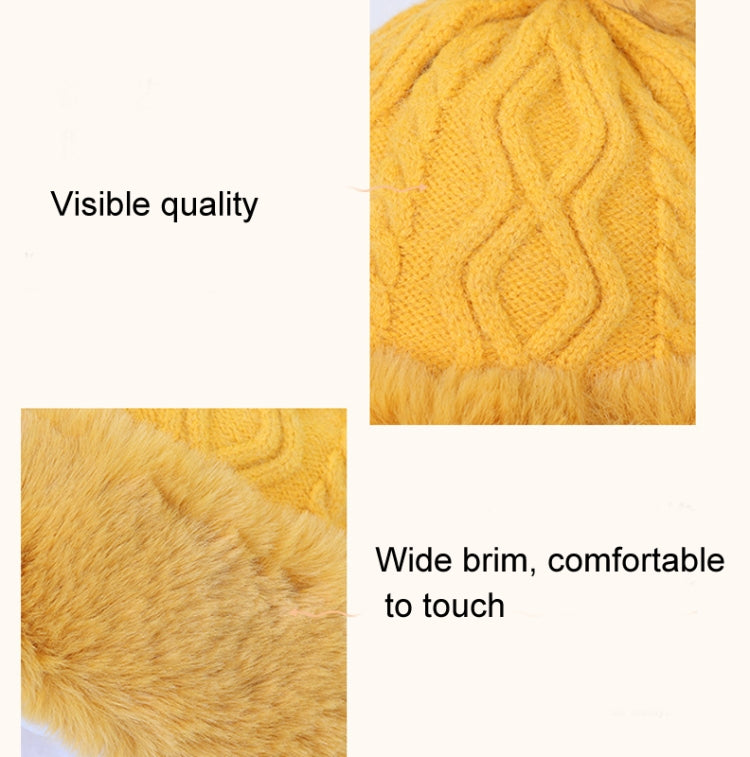 Autumn and Winter Ladies Cotton and Cashmere Skullcap Three Fur Balls Cute Plus Velvet Thickening  Pure Color Knitted Hat