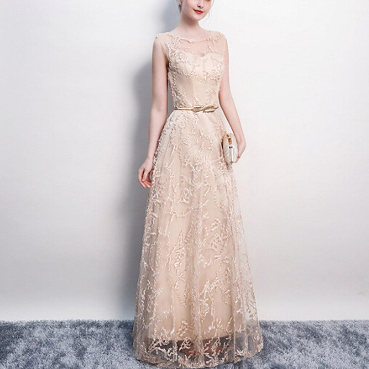 Banquet Lace Sleeveless  Long Party Formal Gown