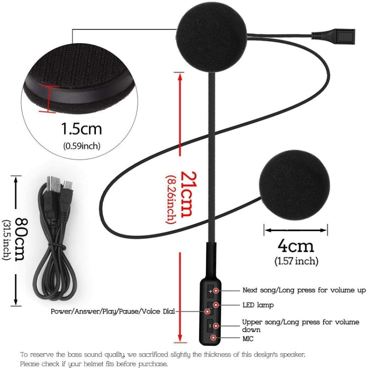 MH01 Bluetooth 5.0 Helmet Headset Auto Answer/Stereo Effect Bluetooth Headset