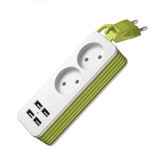 Power Strip 1/2 EU Plug 4 USB Port 1200W 250V 1.5m Cable Wall Portable Multiple Socket