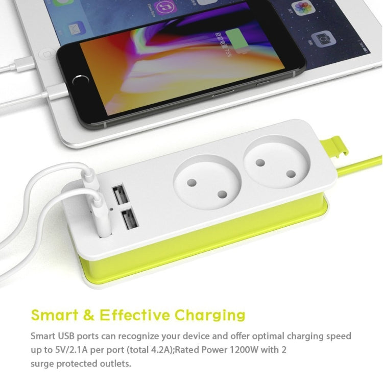 Power Strip 1/2 EU Plug 4 USB Port 1200W 250V 1.5m Cable Wall Portable Multiple Socket