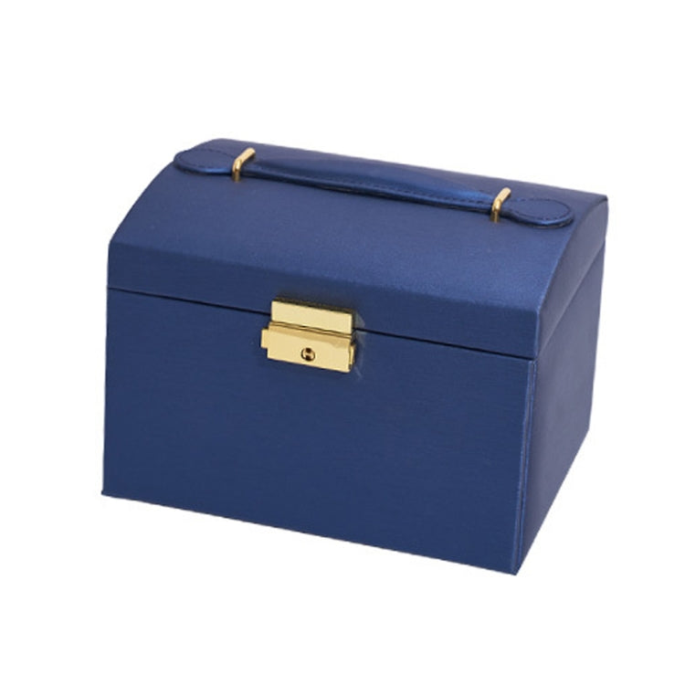 Three-Layer Leather Drawer Type Jewelry Storage Box Earrings Box With Lock