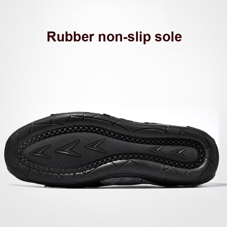 Spring And Summer Men Casual Breathable Peas Shoes Leather Pigskin Lazy Sneakers