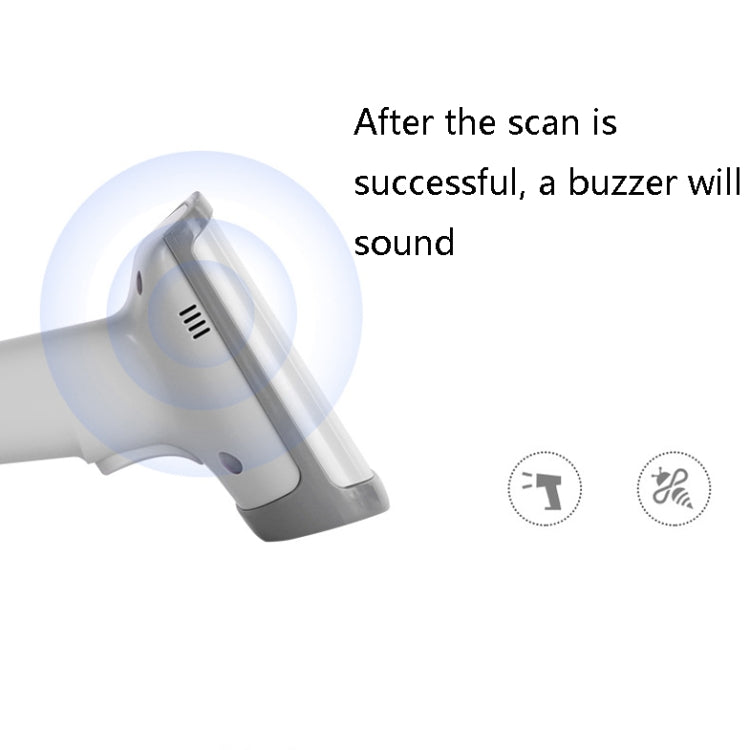 Deli 14950 One-Dimensional Two-Dimensional Scanner Supermarket Catering Scanning Gun, Wired (White), Wireless (White)
