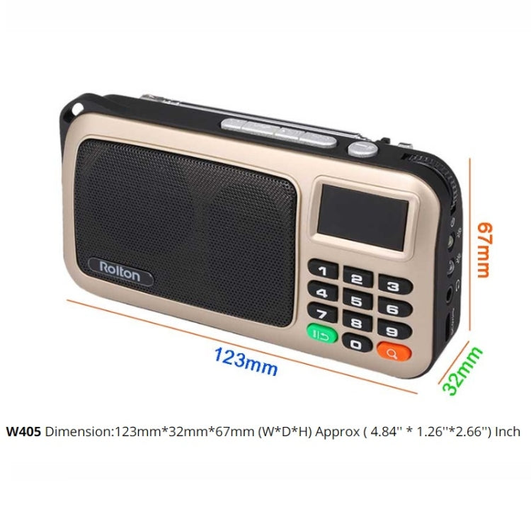 Rolton W405 Portable Mini FM Radio TF Card USB Receiver Music Player with LED Display