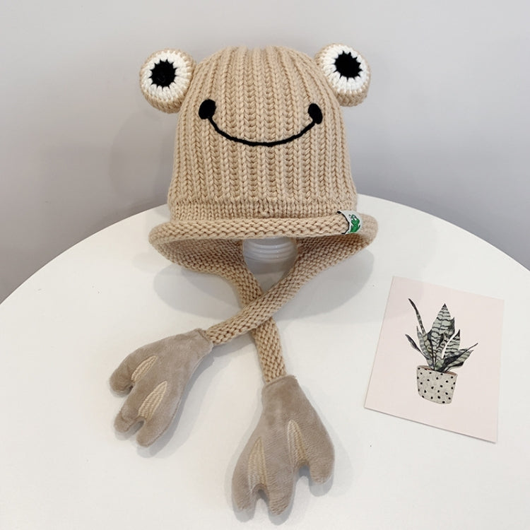 Children Cartoon Frog Woolen Hat Warm Knitted Hat Bomber Hat