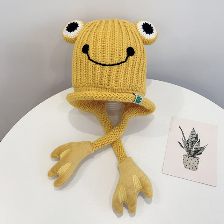 Children Cartoon Frog Woolen Hat Warm Knitted Hat Bomber Hat