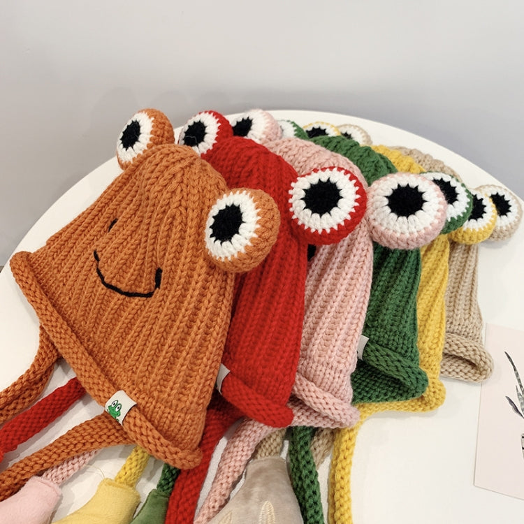 Children Cartoon Frog Woolen Hat Warm Knitted Hat Bomber Hat