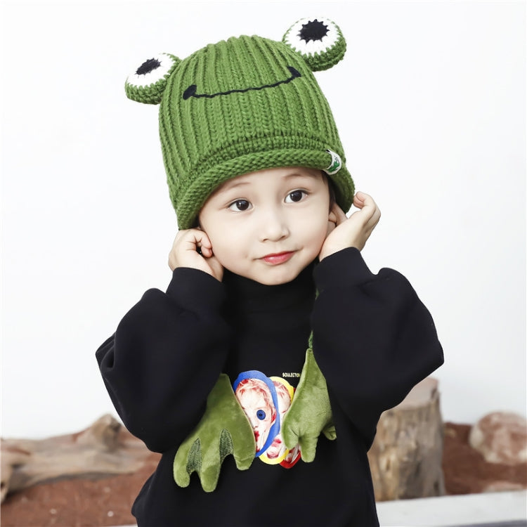Children Cartoon Frog Woolen Hat Warm Knitted Hat Bomber Hat