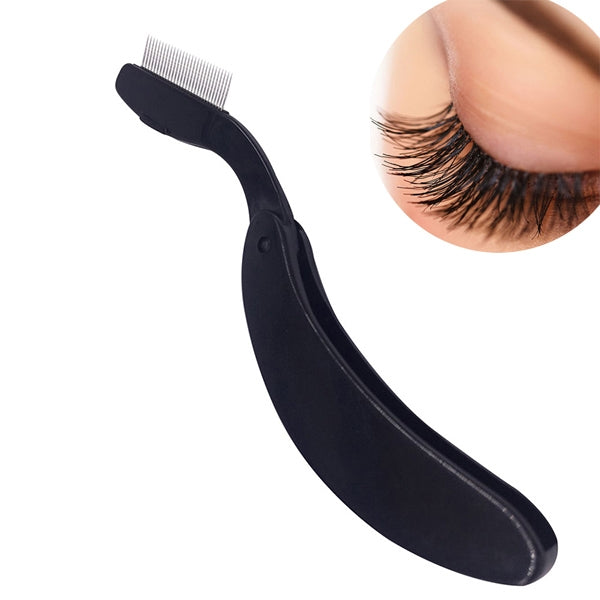 New Folding Eyelash Comb Lash Separator Mascara Lift Curl Metal Brush Makeup Tool