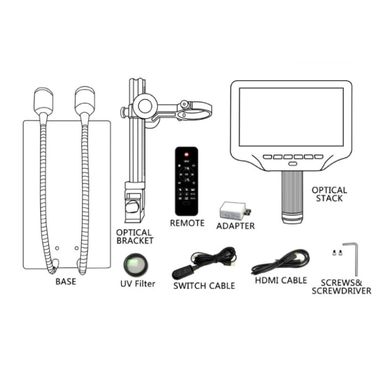 7 Inch 3D Digital Microscope Industrial Overhaul, Watch And Jewelry Appraiser