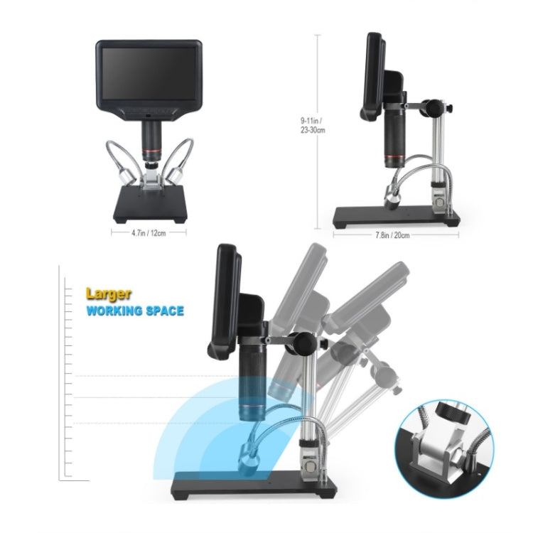 7 Inch 3D Digital Microscope Industrial Overhaul, Watch And Jewelry Appraiser