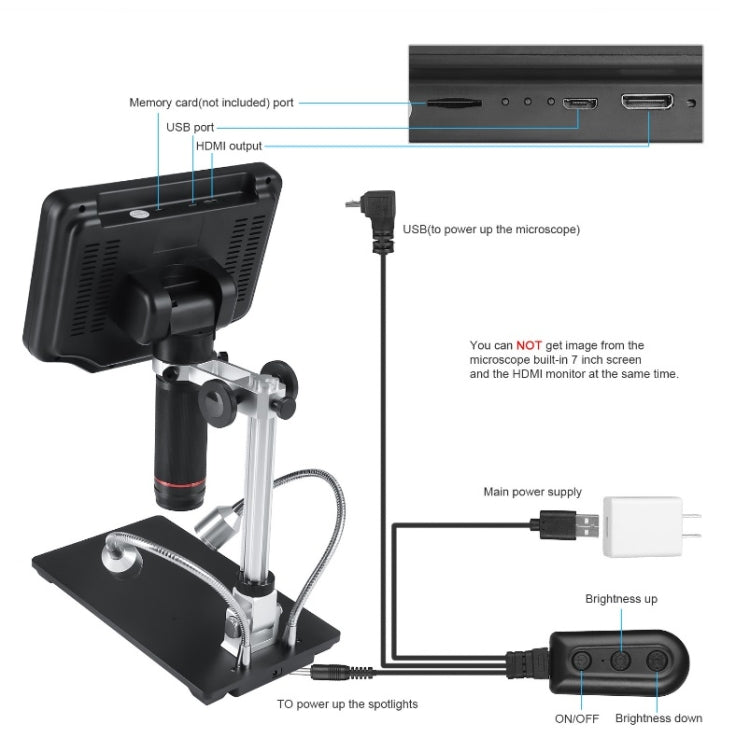 7 Inch 3D Digital Microscope Industrial Overhaul, Watch And Jewelry Appraiser