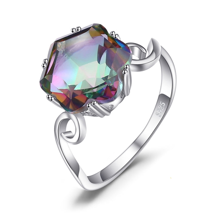 Seven Colored Gemstone Zircon Ring Solid 925 Sterling Silver Jewelry Ring