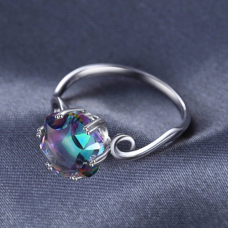 Seven Colored Gemstone Zircon Ring Solid 925 Sterling Silver Jewelry Ring