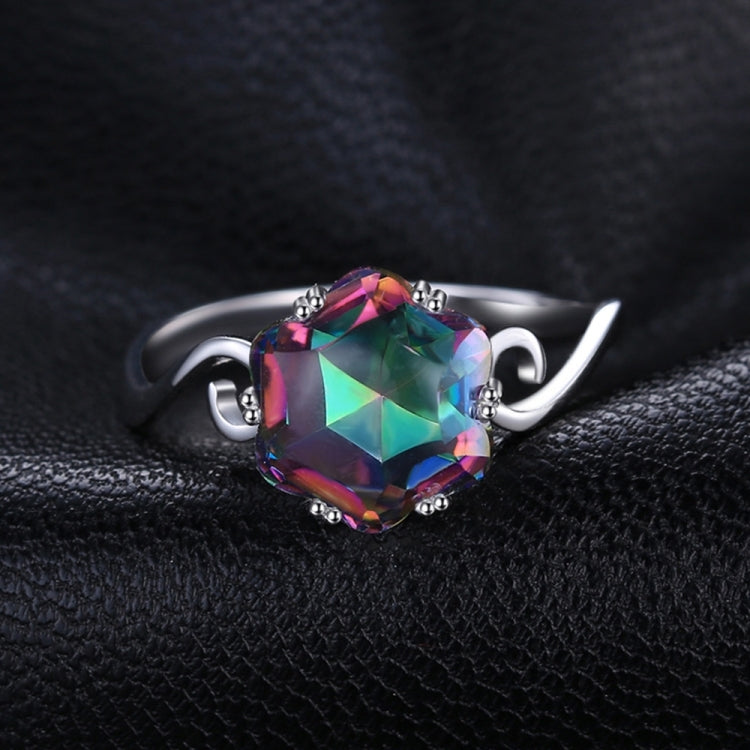 Seven Colored Gemstone Zircon Ring Solid 925 Sterling Silver Jewelry Ring