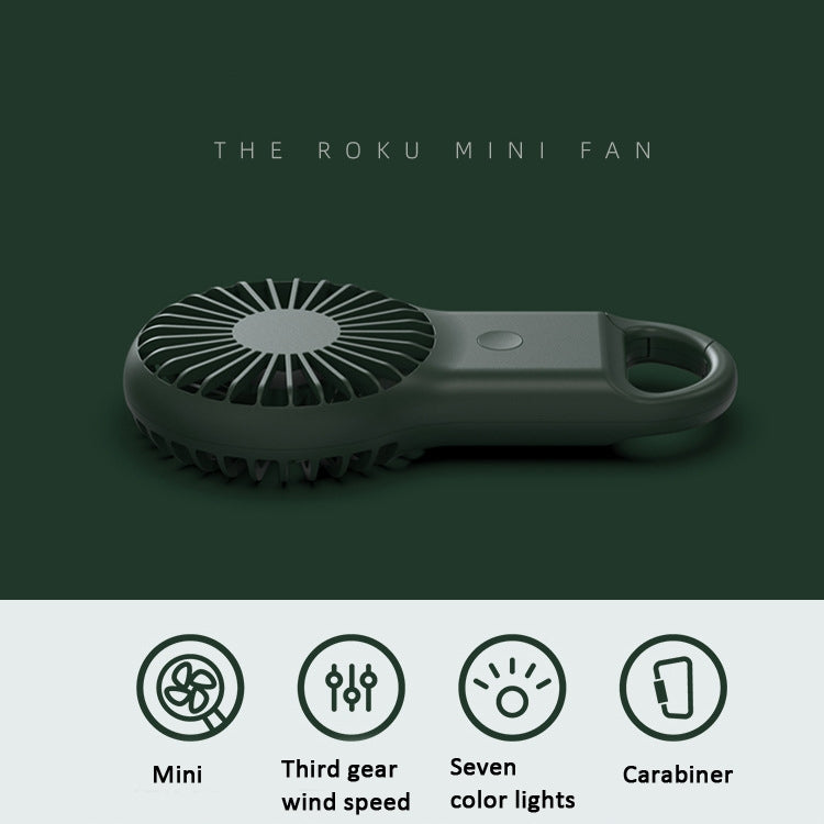 Handheld Pocket Mini Small Fan Portable Charging Outdoor USB Fan With 7 Color Light