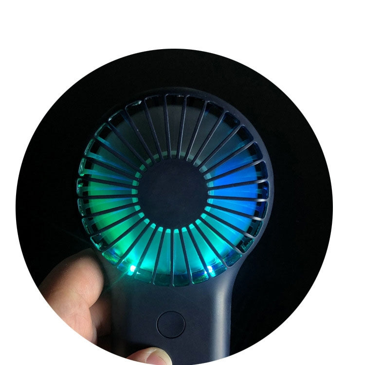 Handheld Pocket Mini Small Fan Portable Charging Outdoor USB Fan With 7 Color Light