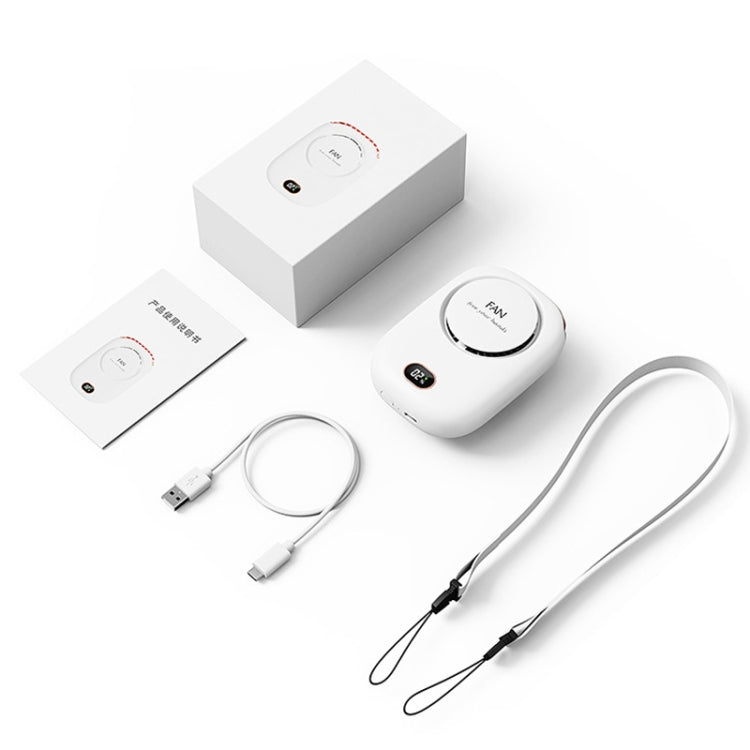 DQ203 Lazy Hanging Neck Fan USB Mini Desktop Large Wind Fan, White, Pink, Green