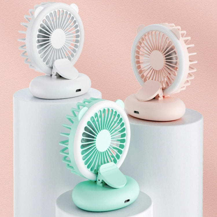 D11 Fill Light Clip Hanging Neck Fan Handheld Folding Mini USB Desktop Fan, D11 Pink, D11 Green, D11 White