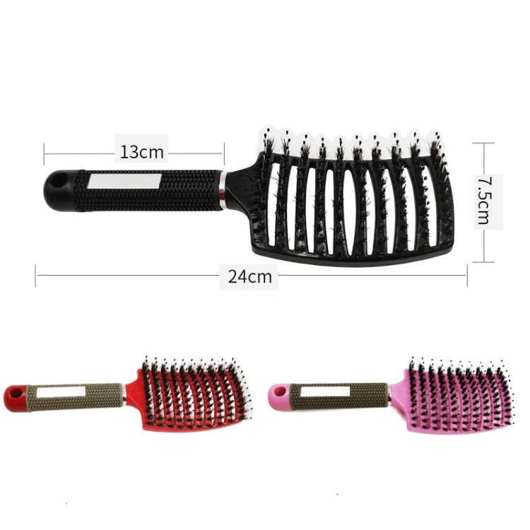 Retro Boar Bristles Hairdressing Big Curved Comb Curly Hair Massage Comb