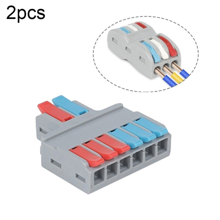 SPL-2 2 In 3 Out Colorful Quick Line Terminal Multi-Function Dismantling Wire Connection Terminal