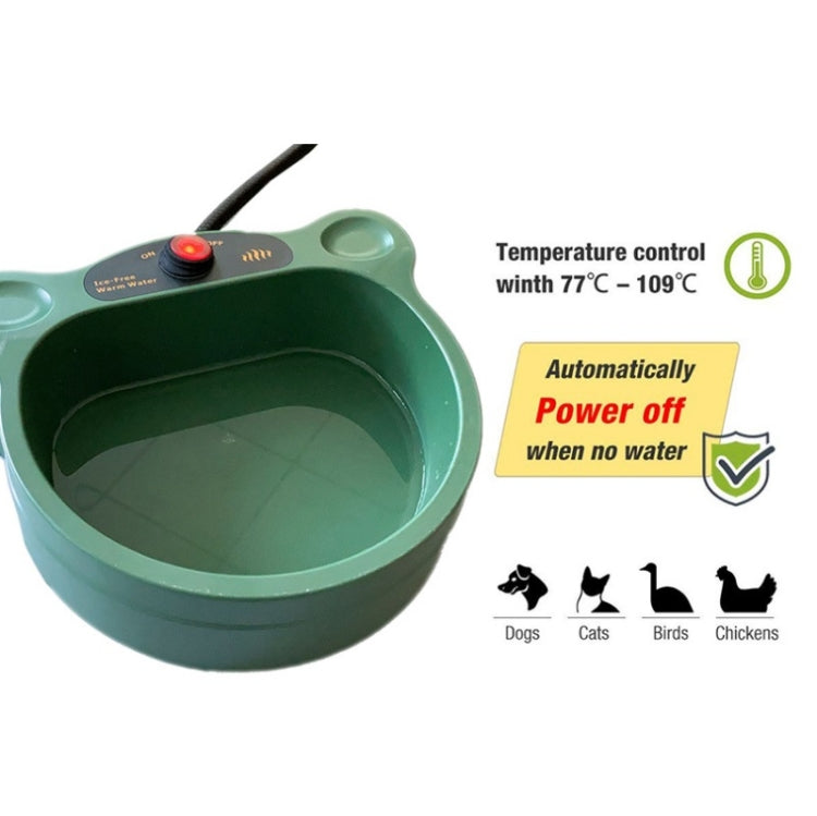 Outdoor Heating Bowl Pet Food Tray Automatic Thermostatic Water Bowl For Cats & Dogs, US Plug, EU Plug