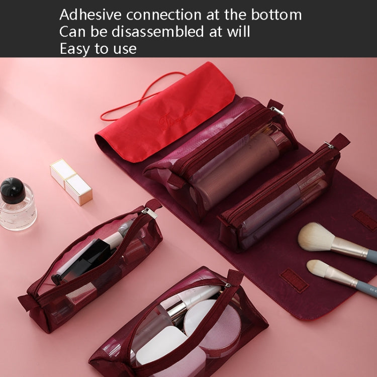 4 In 1 Multi-Function Cosmetics Storage Bag Removable Large Capacity Travel Convenient Cosmetic Bag Wash Bag, Red Wine, Black, Gray, Upgrade Green, Upgrade Pink, Upgrade Blue, Upgrade Purple, Upgrade White