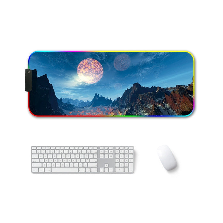 F-01 Rubber Thermal Transfer RGB Luminous Non-Slip Mouse Pad