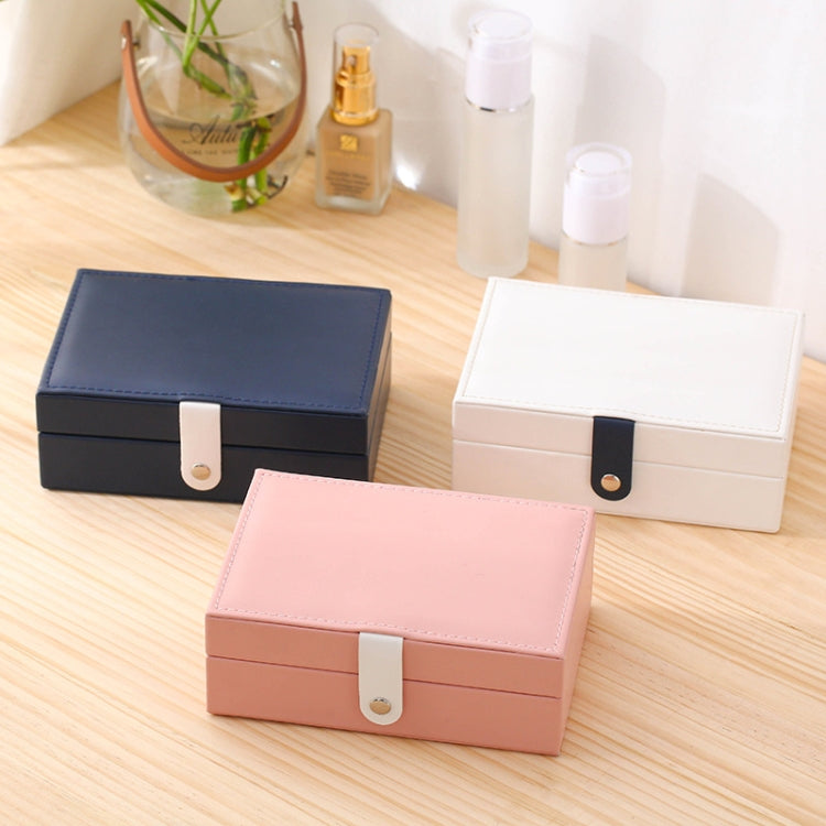 Portable Princess Style Jewelry Box Small Simple Earrings Ring Storage Box, 16.5x11.5x5.8cm